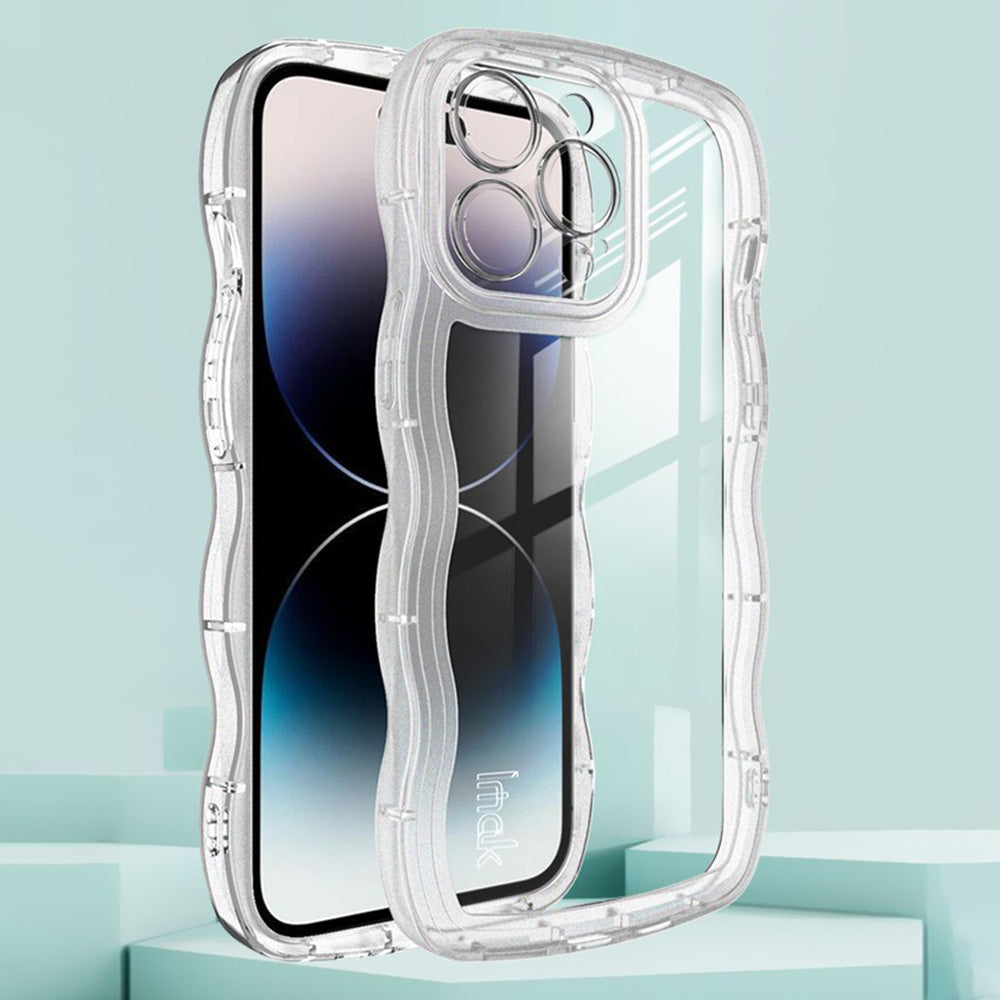 IMAK UX-8 Series Soft TPU Phone Case for iPhone 14 Pro Max Wavy Shape Shockproof Case Transparent Anti-Fall Protective Cover IMAK UX-8 Series Soft TPU Phone Case for iPhone 14 Pro Max Wavy Shape Shockproof Case Transparent Anti-Fall Protective Cover